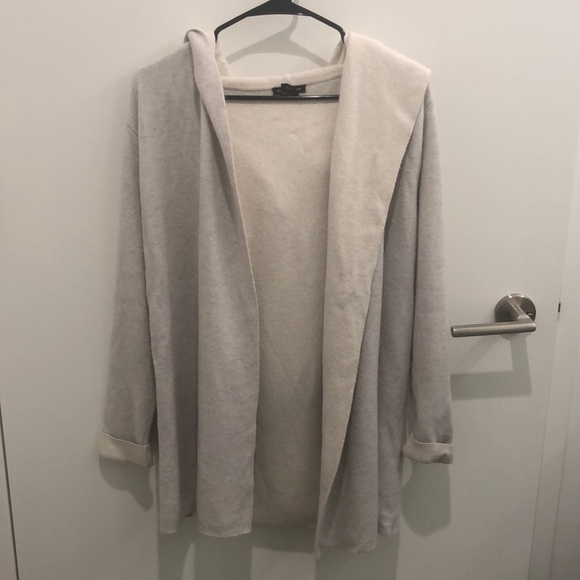 Club Monaco Sweaters - Club Monaco grey-cream hooded sweater jacket
